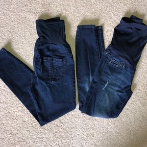 Two Pairs of Maternity Jeans. Gap and Indigo Blue